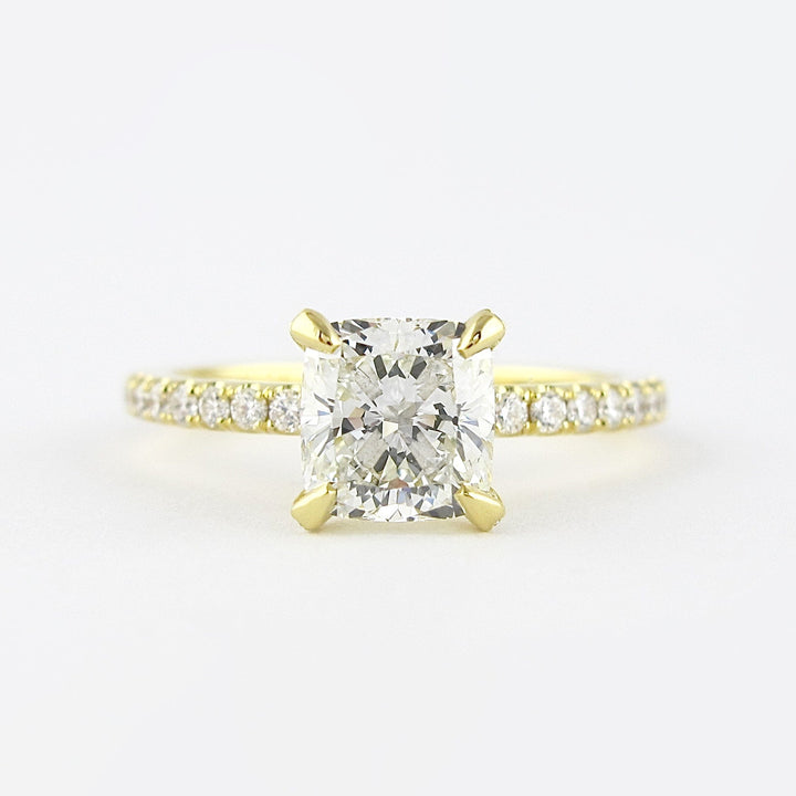 1.20 CT Cushion Solitaire & Pave Moissanite Engagement Ring
