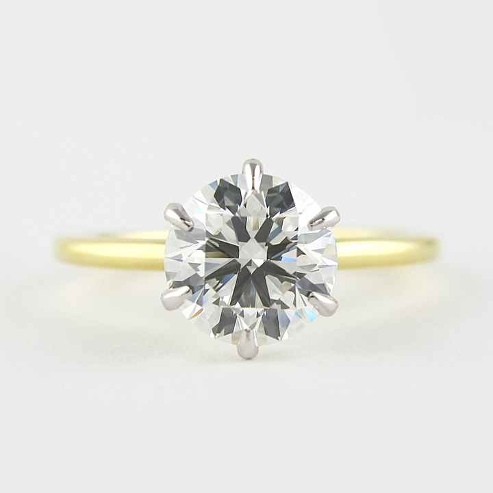 1.0 CT Round Cut Solitaire Style Moissanite Engagement Ring