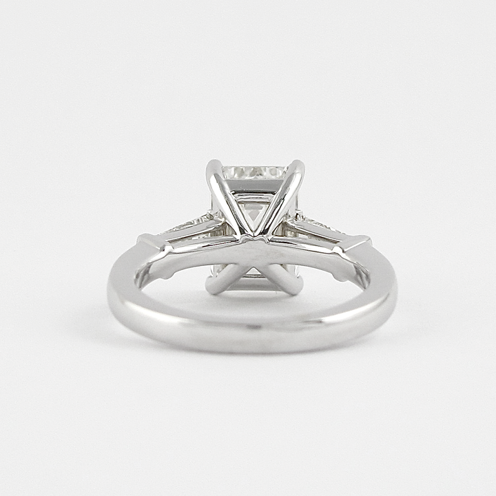 2.30 CT Emerald Three Stone Style Moissanite Engagement Ring