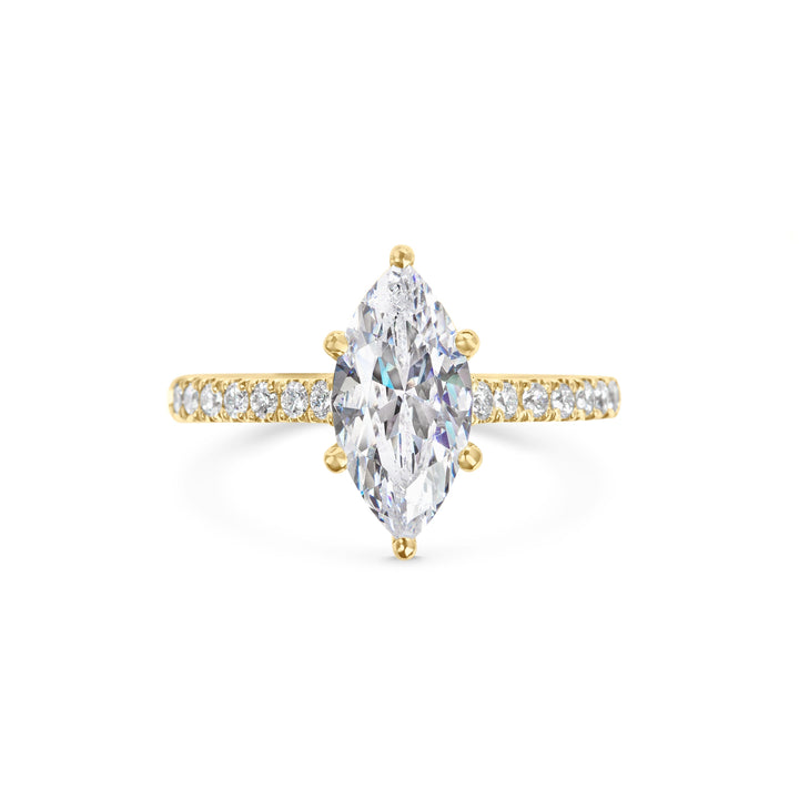 2 ct Marquise  Diamond Engagement Ring With Pave Setting & F- VS1 Clarity