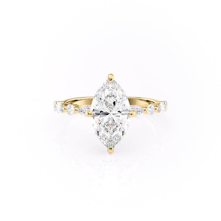 1.58 CT Marquise Cut Solitaire Pave Setting Moissanite Engagement Ring
