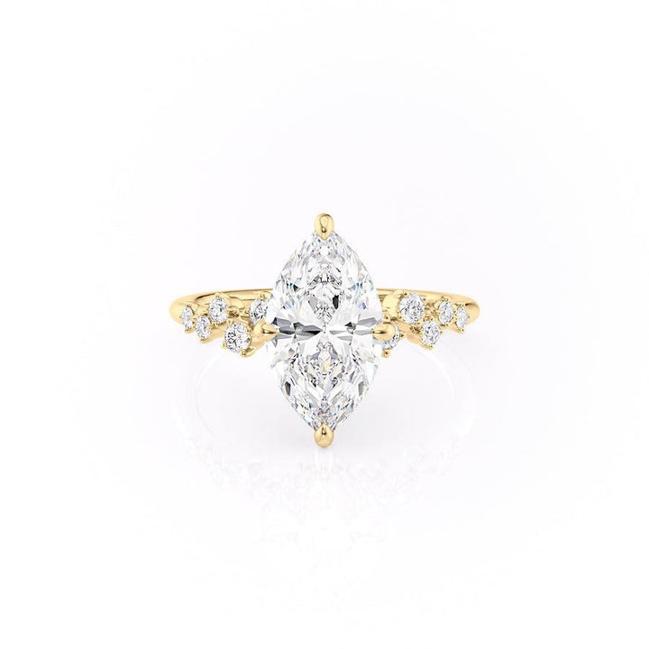 1.58 CT Marquise Cut Solitaire Hidden Halo Setting Moissanite Engagement Ring
