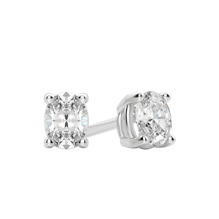 0.50 CT-2.0 CT Oval Solitaire F/VS Lab Grown Diamond Earrings