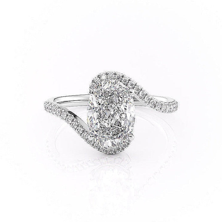 Bypass Style Solitaire Moissanite Ring