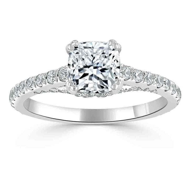 1.0 CT Sparkling Moissanite Engagement Ring - Side View