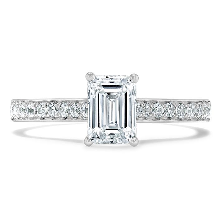 0.75 CT Emerald Cut Solitaire Moissanite Engagement Ring