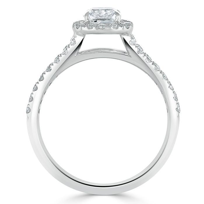 Luxurious Moissanite Ring with 1.0 CT Cushion Cut Center Stone