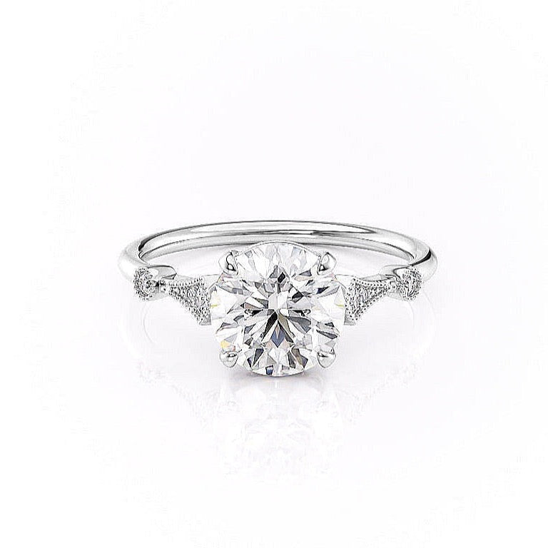 1.35 CT Round Cut Solitaire Moissanite Engagement Ring