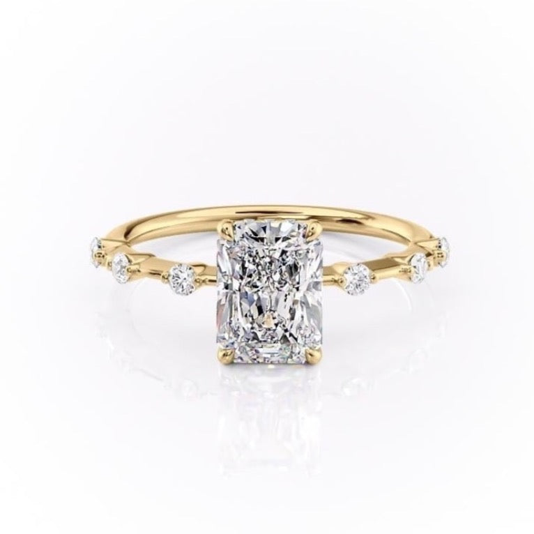 2.0 CT Radiant Solitaire Dainty Style Moissanite Engagement Ring