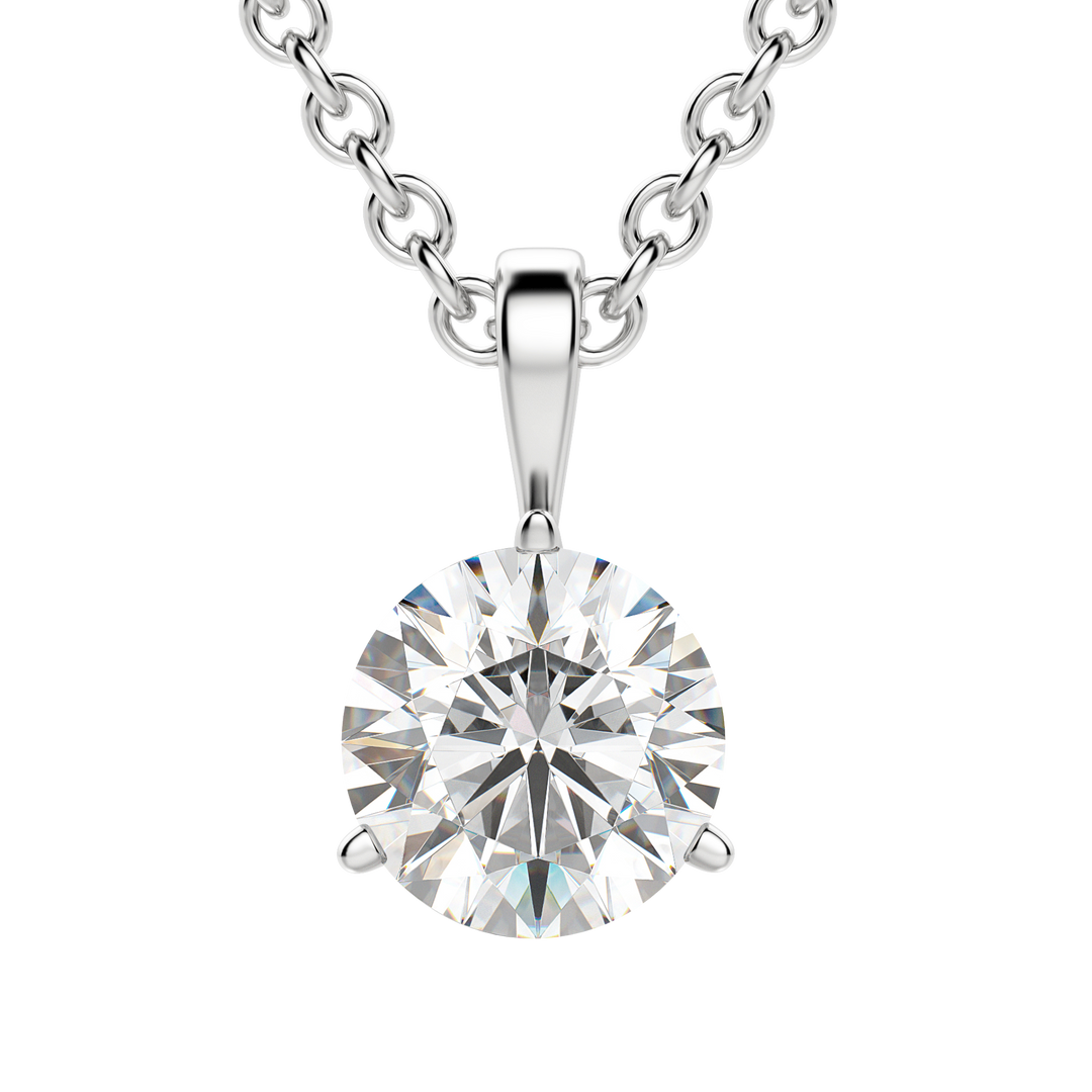 Round Solitaire Lab-Grown Diamond Necklace