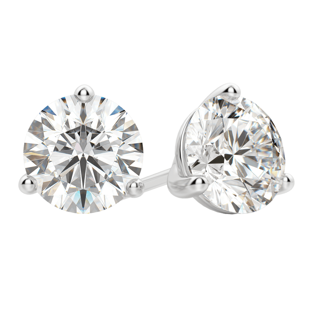 0.50 CT-4.0 CT Round Solitaire F/VS Lab Grown Diamond Earrings