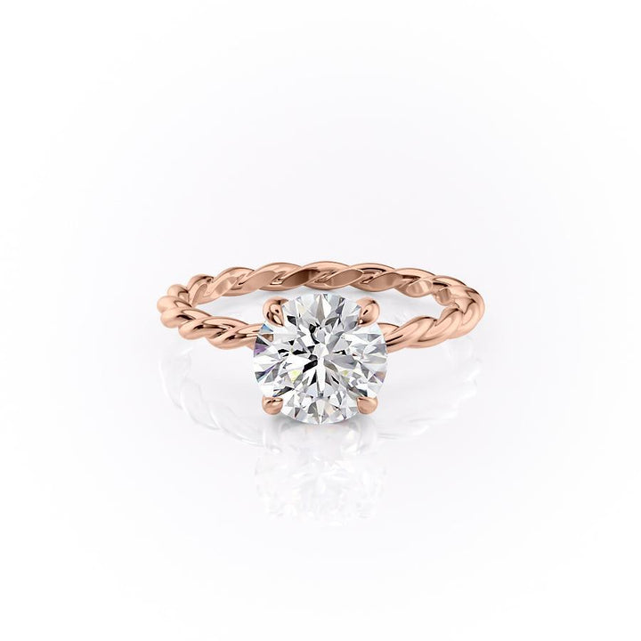 1.60 CT Round Cut Solitaire Twisted Rope Moissanite Engagement Ring