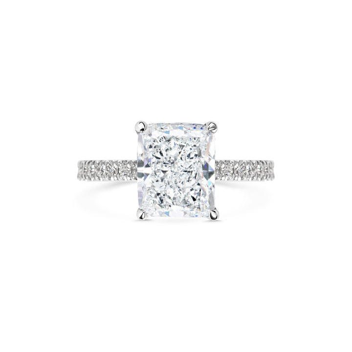 2 ct Radiant F- VS1 Diamond Pave Engagement Ring