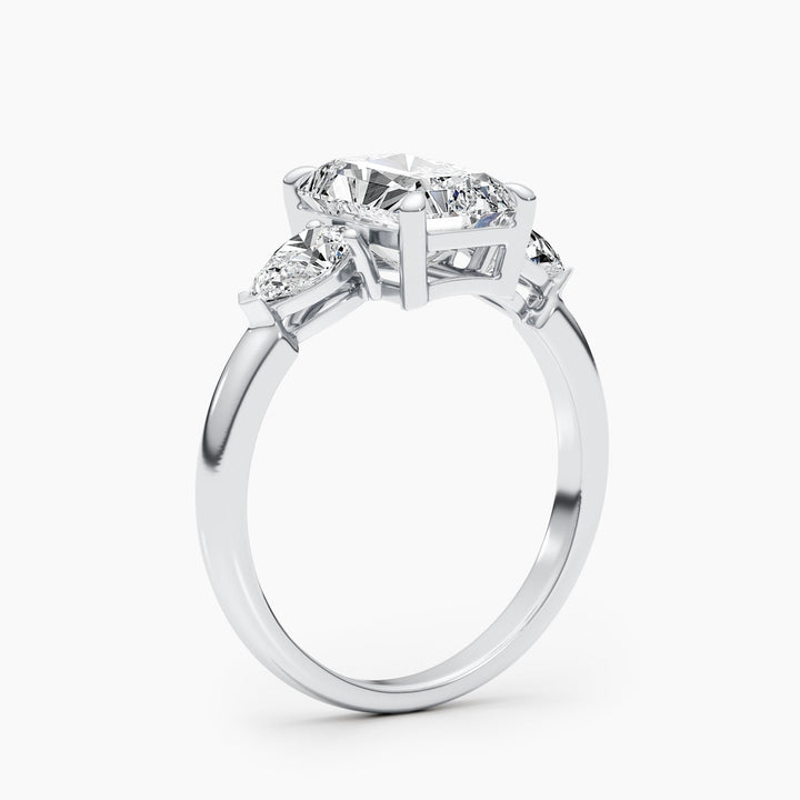2.24ct Radiant F- VS 3 Stones Diamond Engagement Ring