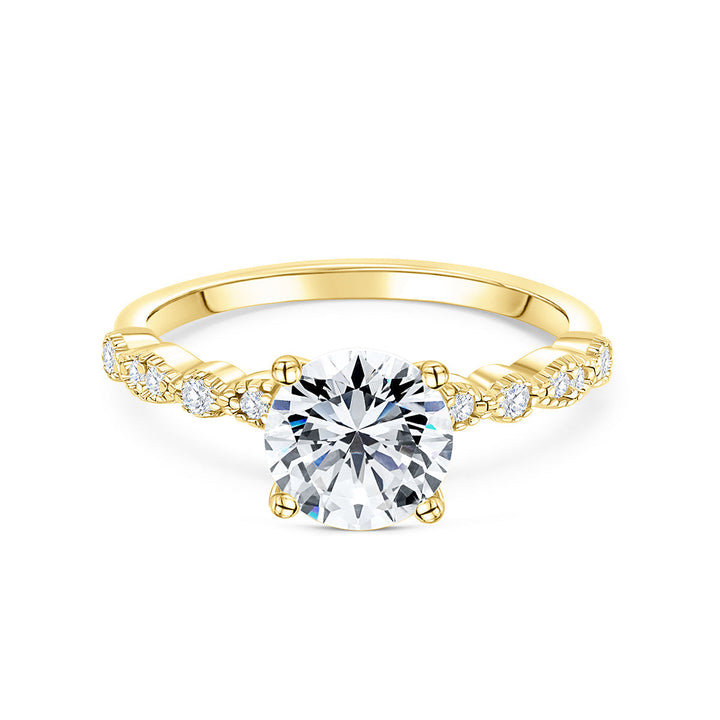 1.50 CT Round Cut Solitaire Moissanite Engagement Ring
