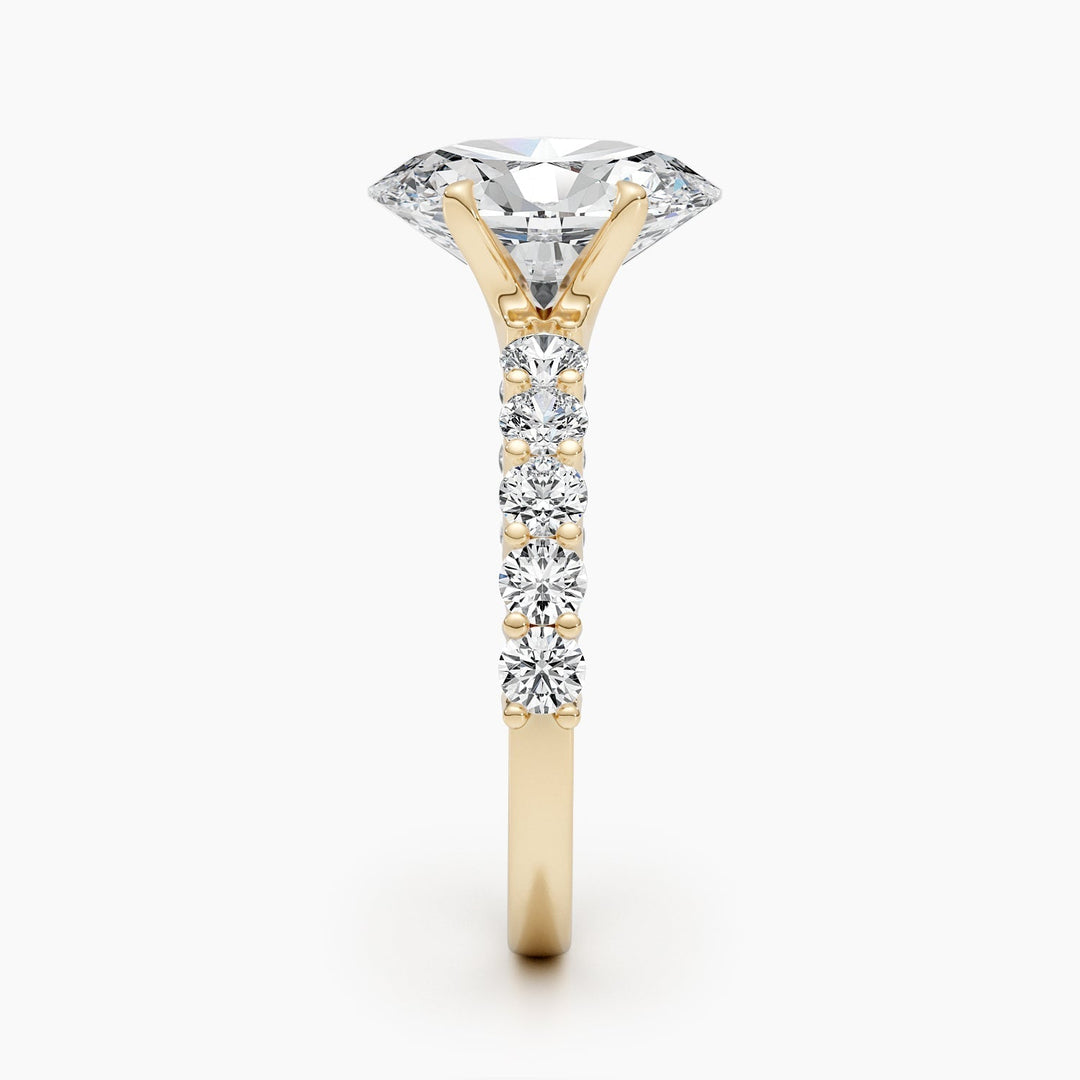 IGI Certified 2.79 Carat Oval E-VS Pave Lab-Grown Diamond Engagement Ring in 14K and 18K Solid Gold
