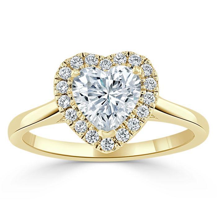 Luxurious Gold Heart Cut Engagement Ring - 10KT, 14KT, 18KT Options