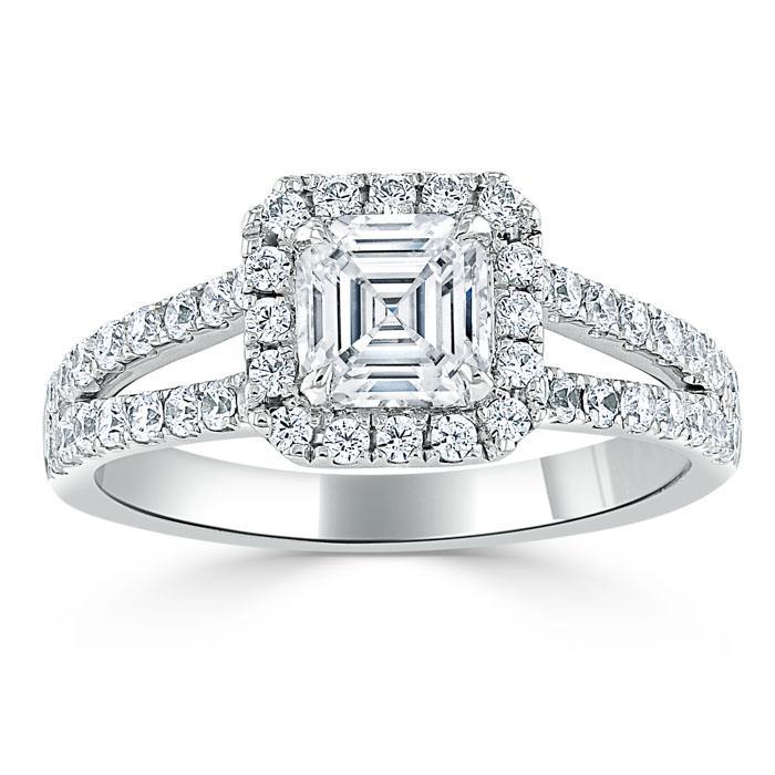 Stunning Moissanite Halo Engagement Ring
