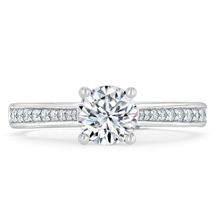 0.75 CT Round Cut Solitaire Moissanite Engagement Ring With Channel Setting