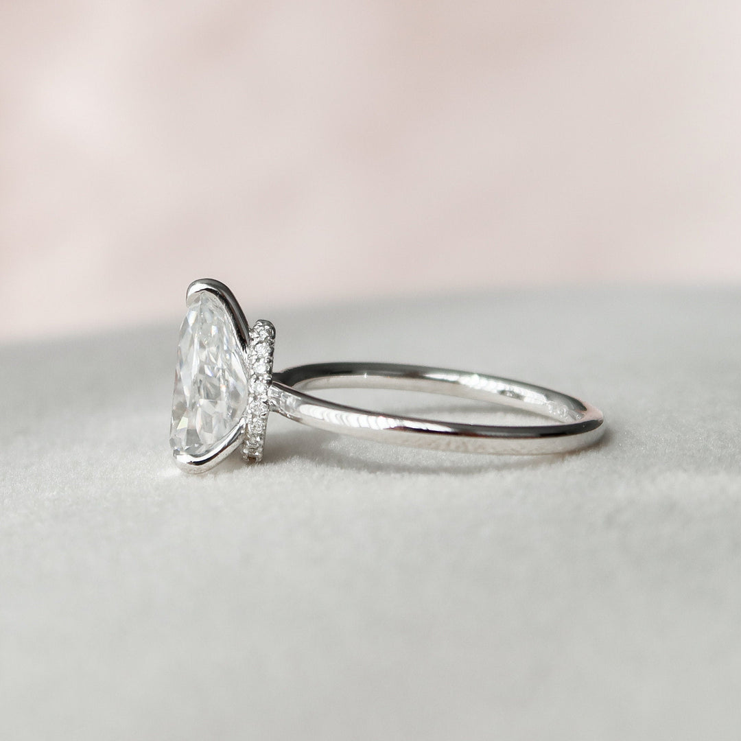 1.50 CT Pear Solitaire Moissanite Engagement Ring