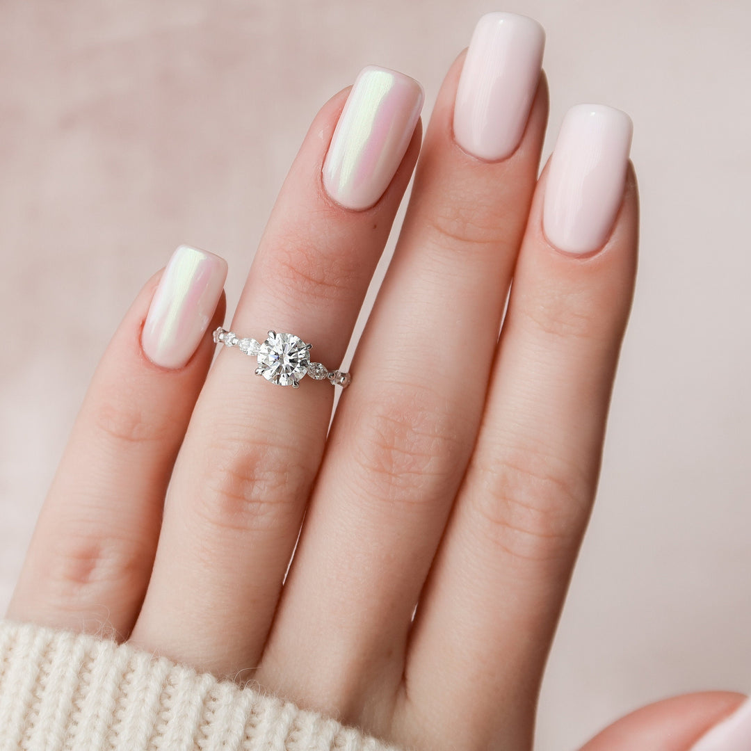 Romantic Rose Gold Engagement Ring - Captivating Hidden Halo Design