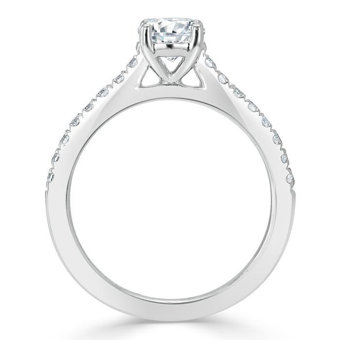 0.75 CT Round Cut Solitaire Moissanite Engagement ring