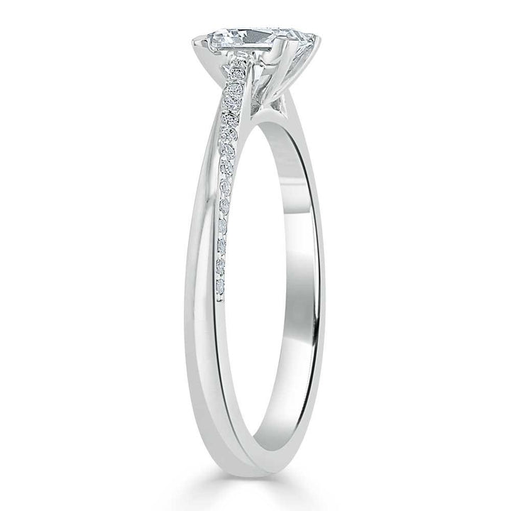 0.75 CT Princess Cut Solitaire Moissanite Engagement Ring