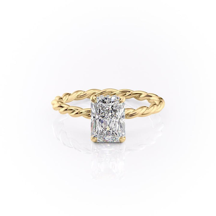 2.0 CT Radiant Cut Solitaire Twisted Rope Moissanite Engagement Ring