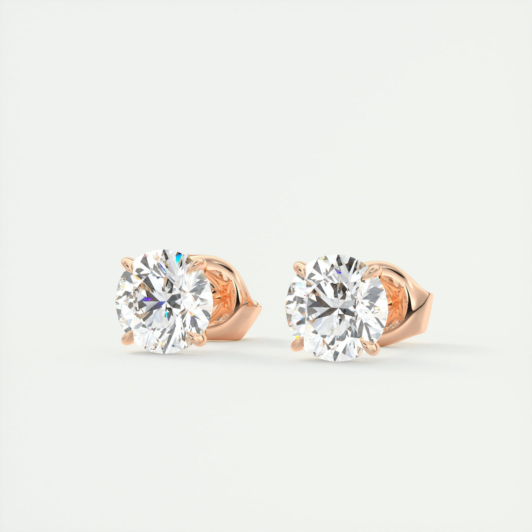 1.0 CT Round Solitaire G/VS Lab Grown Diamond Earrings