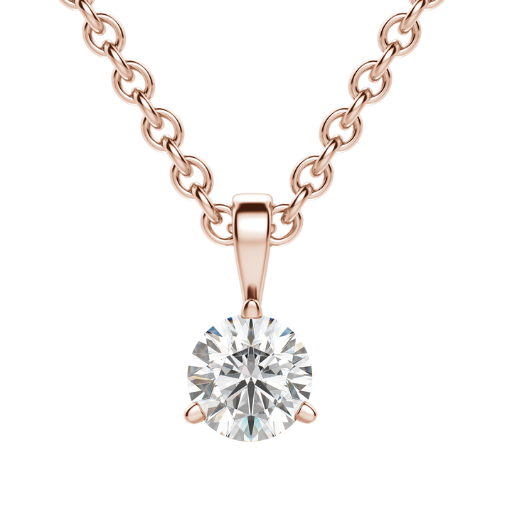 Runde Solitär-Halskette mit im Labor gezüchteten Diamanten (0,25 ct – 1,50 ct) – VS/F-Qualität