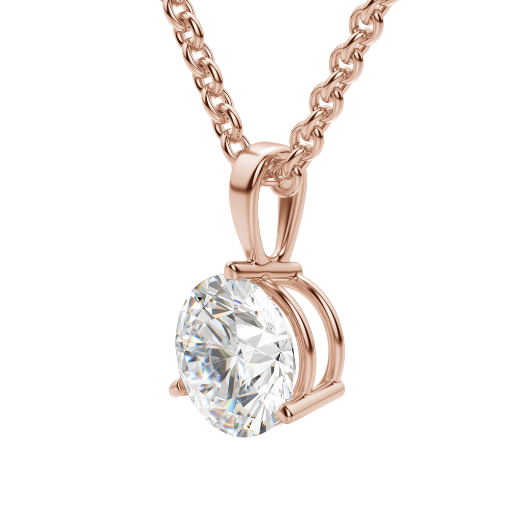 0.25 CT- 1.50 CT Round Solitaire F/VS Lab Grown Diamond Necklace