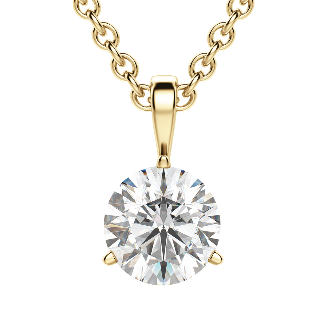 Yellow Gold Lab-Grown Diamond Necklace"