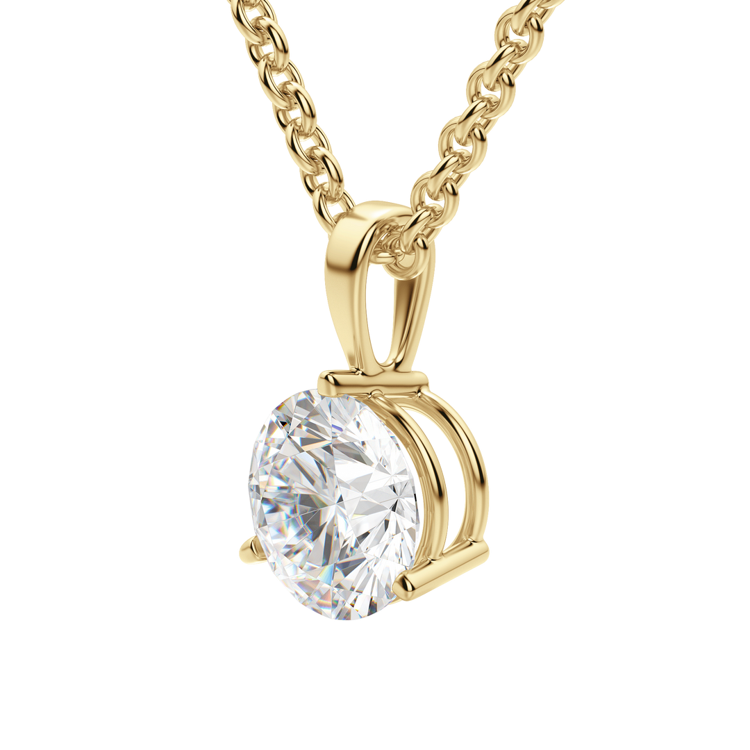 Runde Solitär-Halskette mit im Labor gezüchteten Diamanten (0,25 ct – 1,50 ct) – VS/F-Qualität