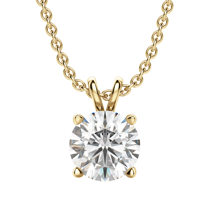 0.25-1.0 CT Round Solitaire F/VS Lab Grown Diamond Necklace
