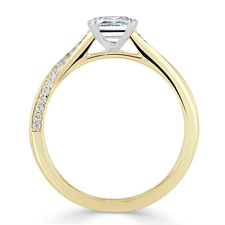 0.75 CT Princess Cut Solitaire Moissanite Engagement Ring
