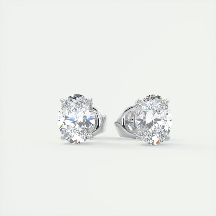 1.0 CT Oval Solitaire G/VS Lab Grown Diamond Earrings