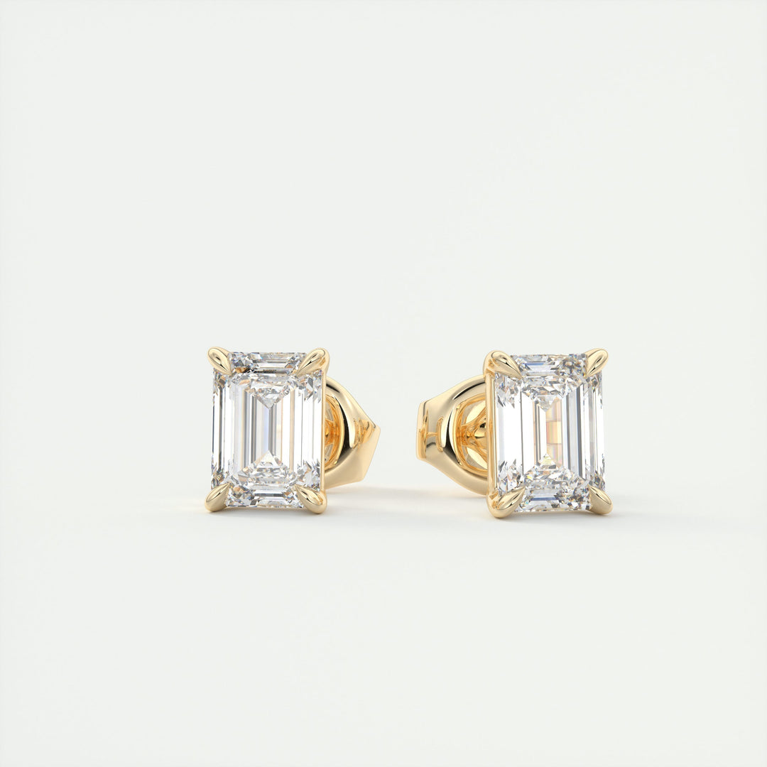 1.0 CT Emerald Solitaire G/VS Lab Grown Diamond Earrings